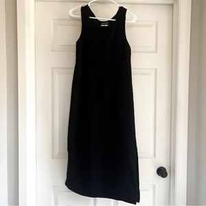 Vintage Byer Studio Petite Black Midi Dress Tie Back Sleeveless 8P
